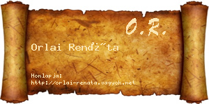 Orlai Renáta névjegykártya